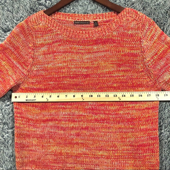 525 America Crew Neck Thick Knit Sweater / Heathered Orange / Women M - Picture 9 of 10